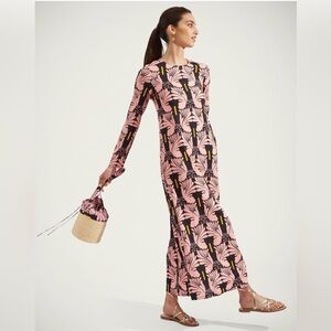 LA DoubleJ Swing Dress in Ali Rosa in Sable